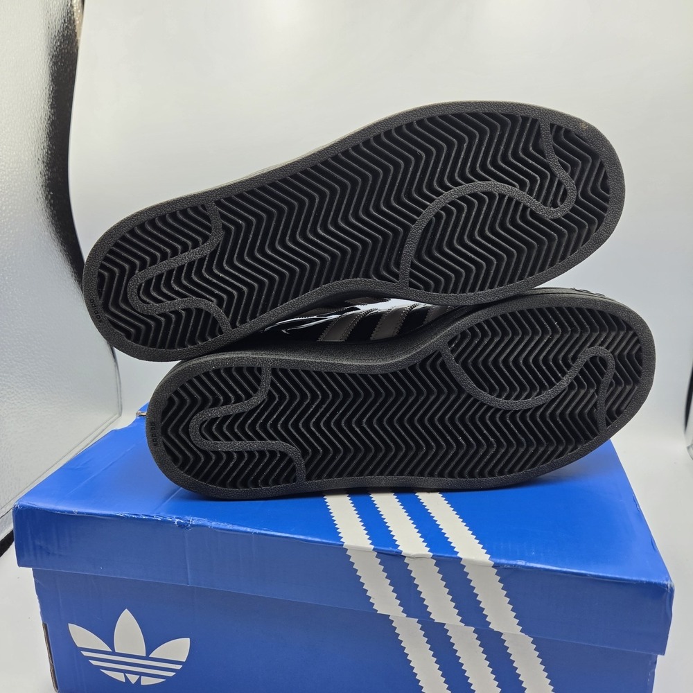 Women's Size 8 Adidas Superstar II W Black White Gold JS4009 New In Box - Picture 5 of 8